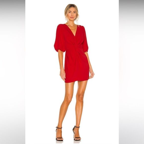 Amanda Uprichard Susannah Dress in Mcntosh RED - Picture 3 of 9